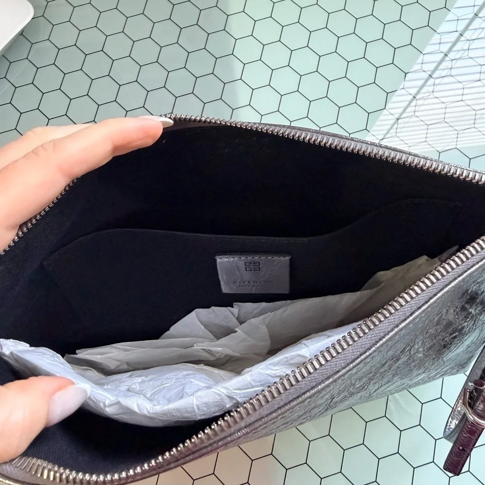 Givenchy Voyou metallic leather pouch